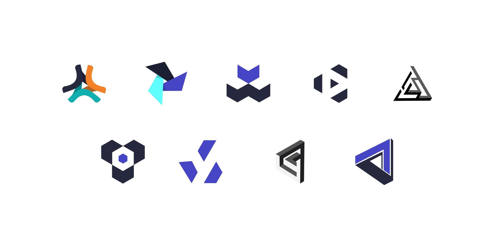 Set of Minimalist Geometric Logos vector