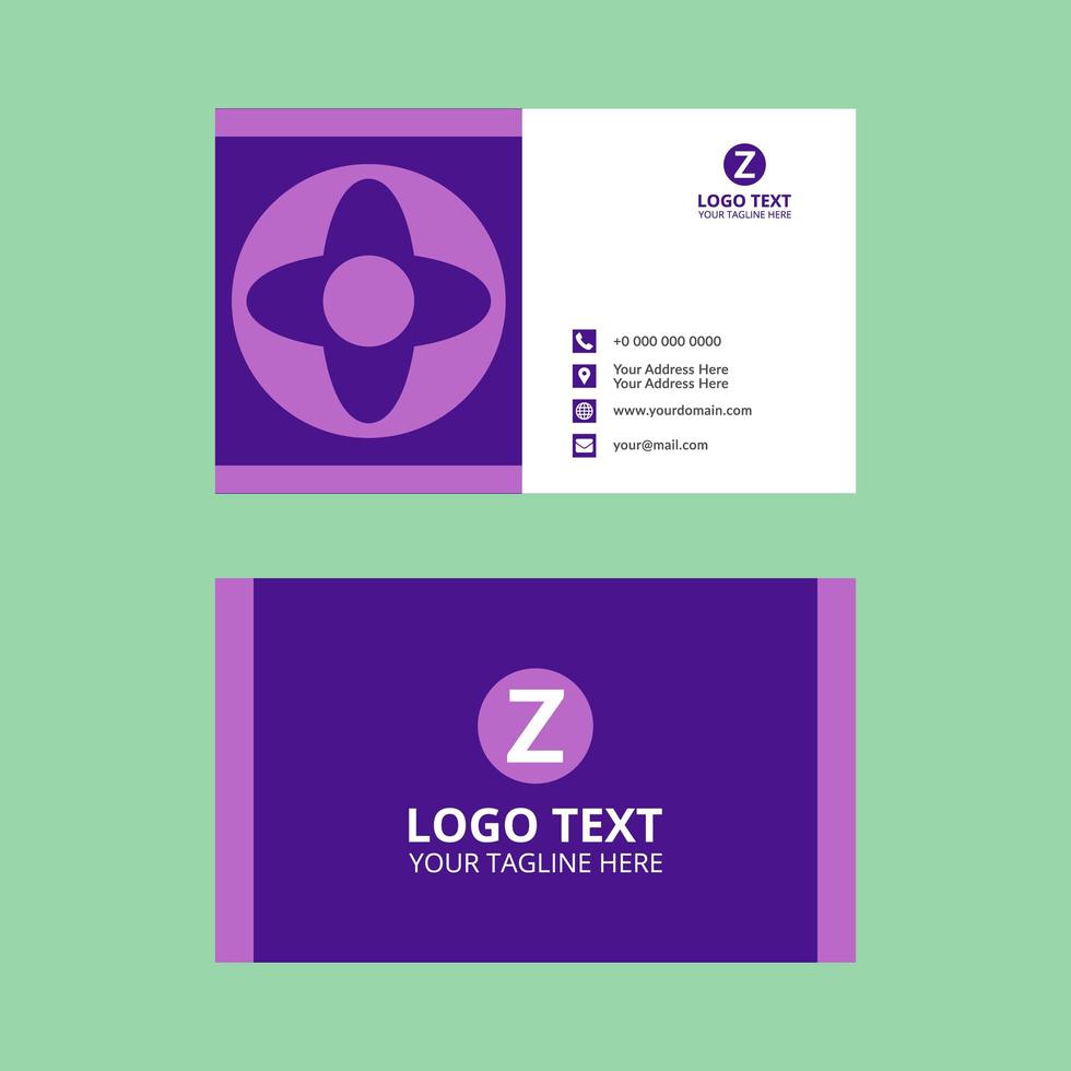 Purple Abstract  Star Shape  Business Card Template vector