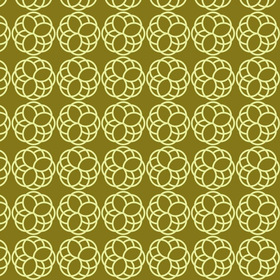 Lime Retro Green Interlocking Shapes Pattern  vector