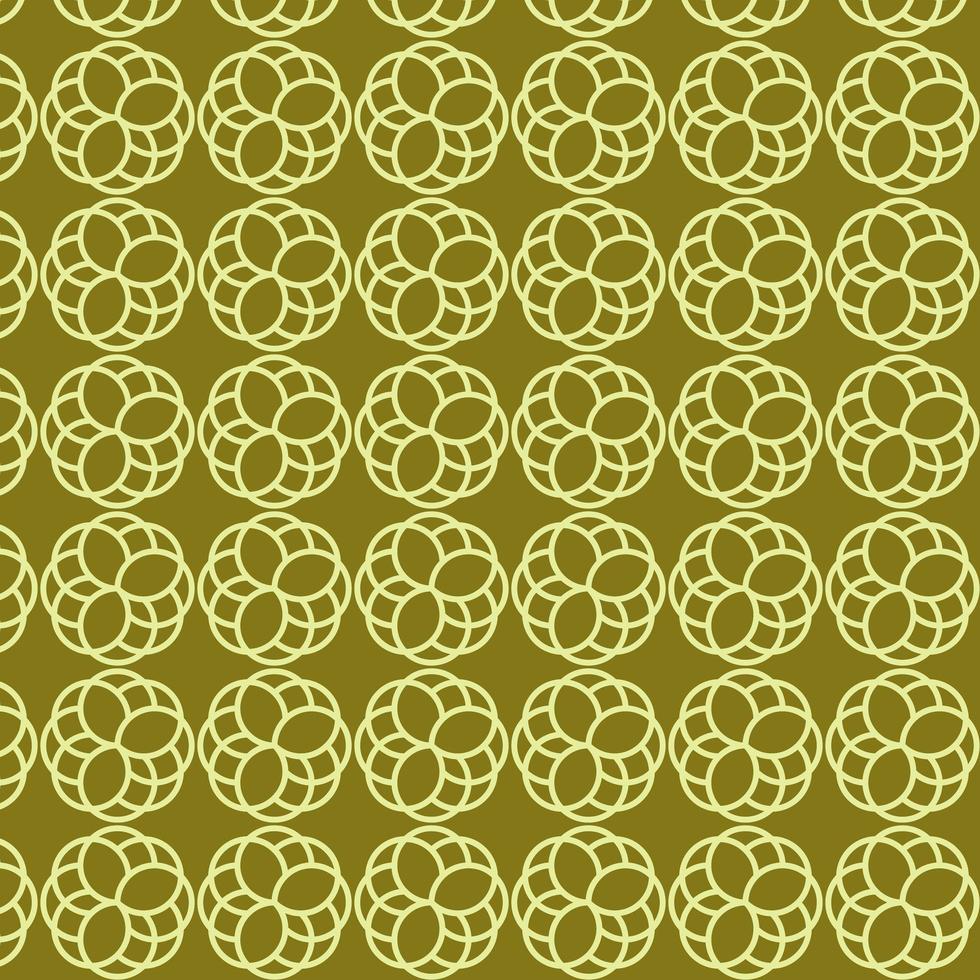 Lime Retro Green Interlocking Shapes Pattern  vector