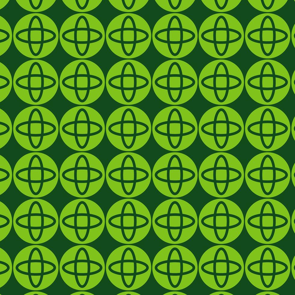 Bright Green Retro Round Shape  Pattern vector