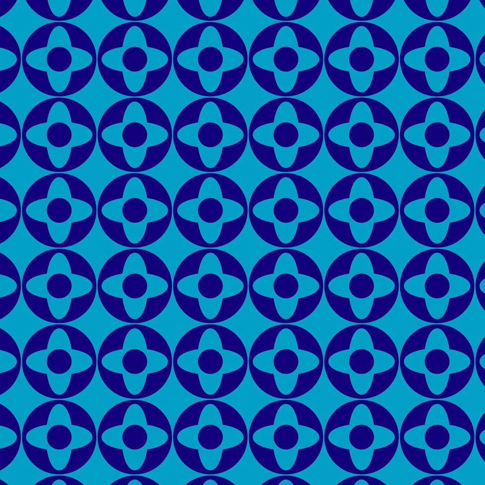 Round Repeating Simple Blue Geometric Pattern vector