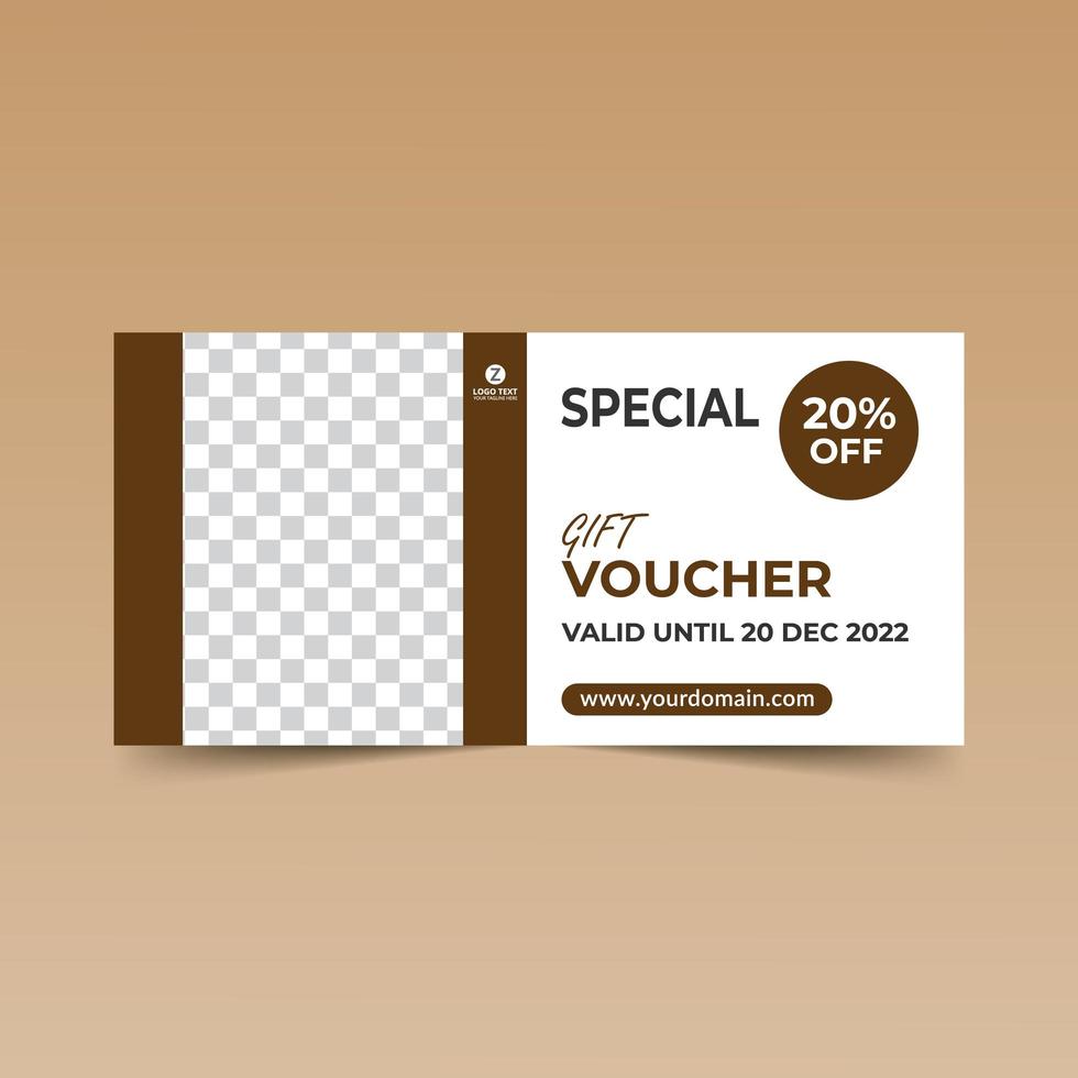 Brown Gift Voucher Design Template vector