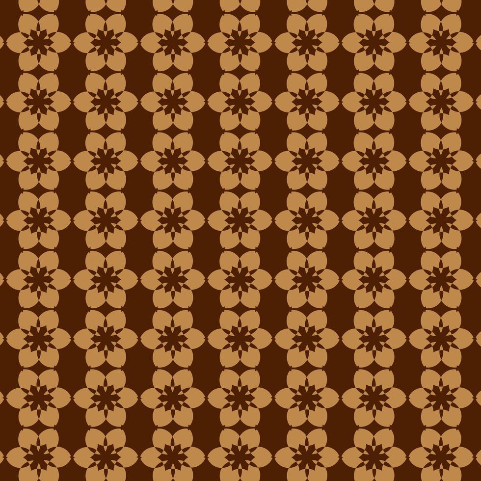 Brown Abstract Circle and Star Seamless Retro Pattern vector