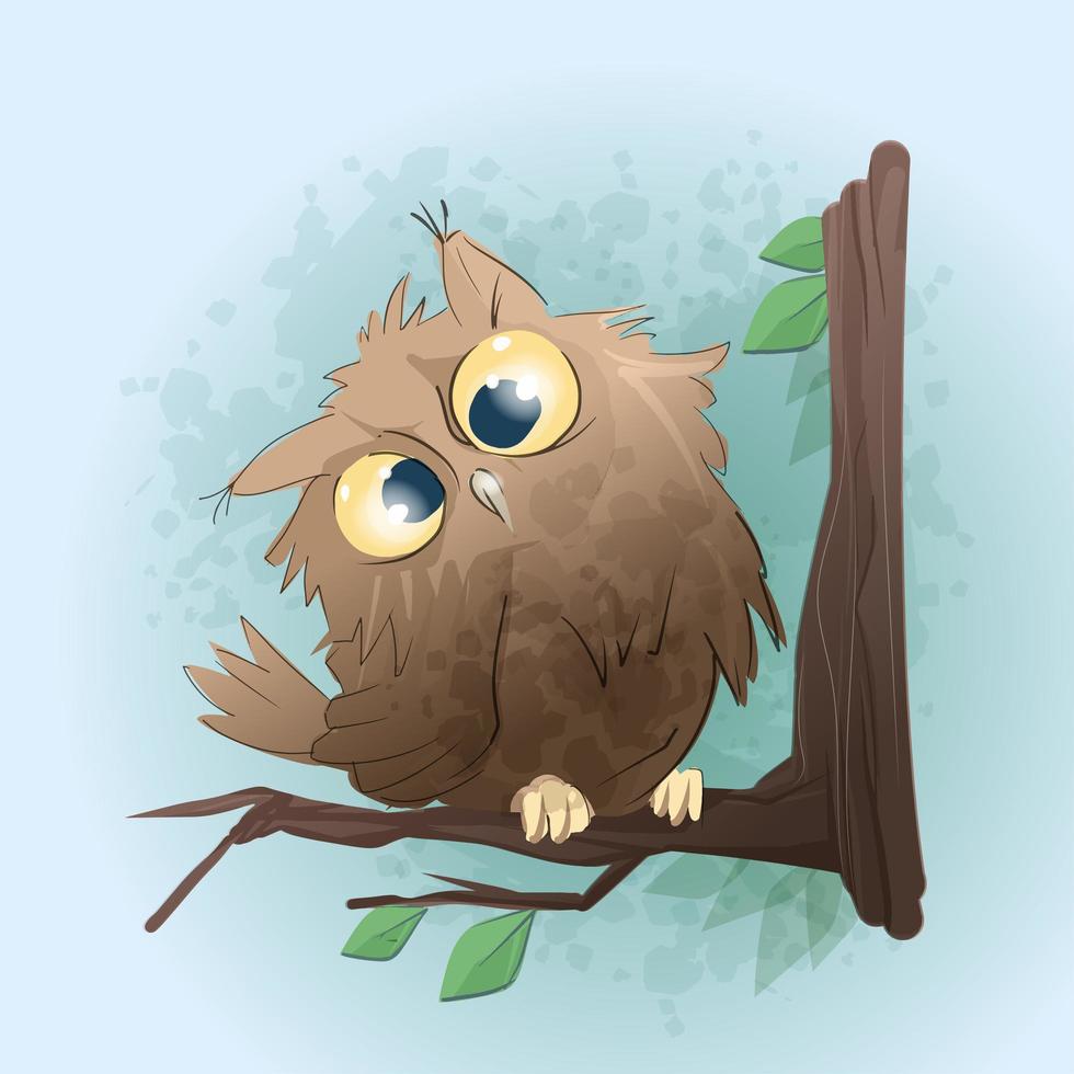 Cute owl character  vector