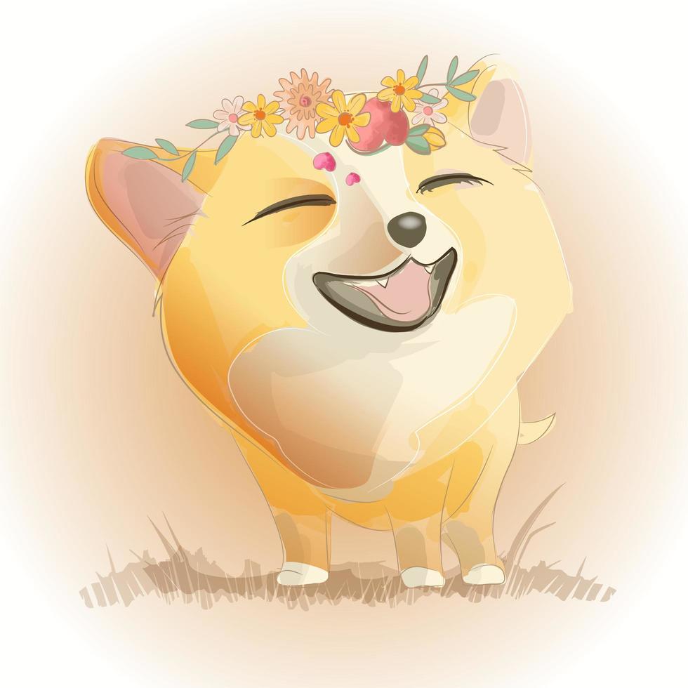 Cute Little Fox or puppy vector