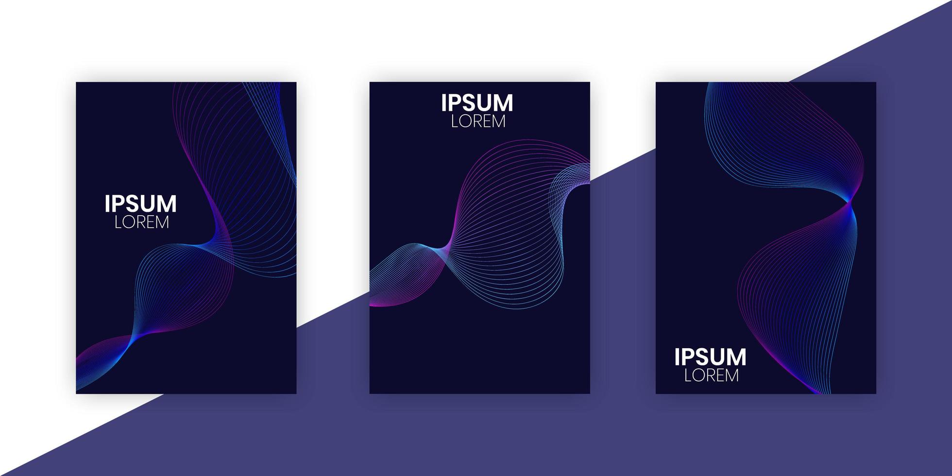 Future Poster Template Set with Line Design vector