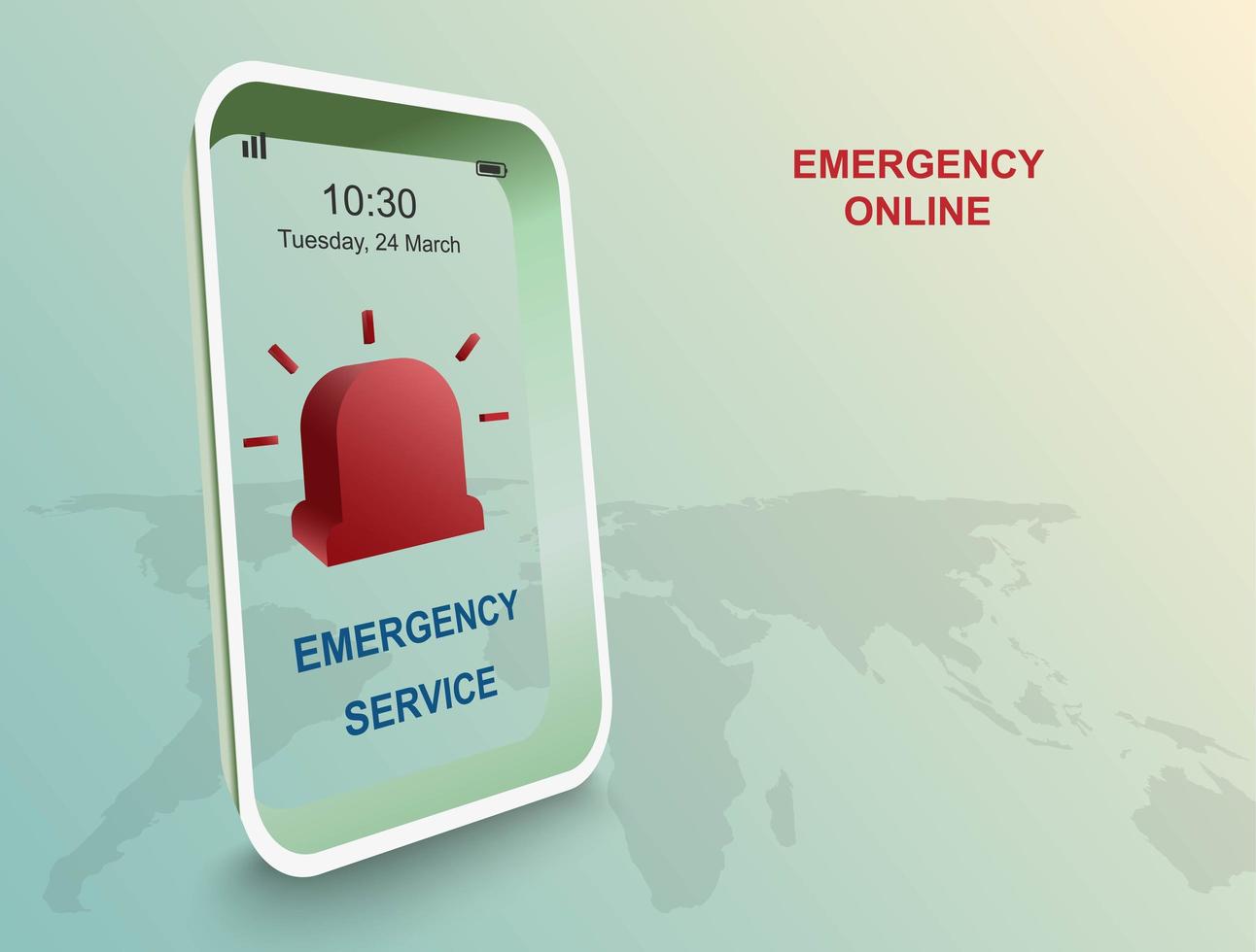 servicio de emergencia por aplicación en teléfono inteligente vector