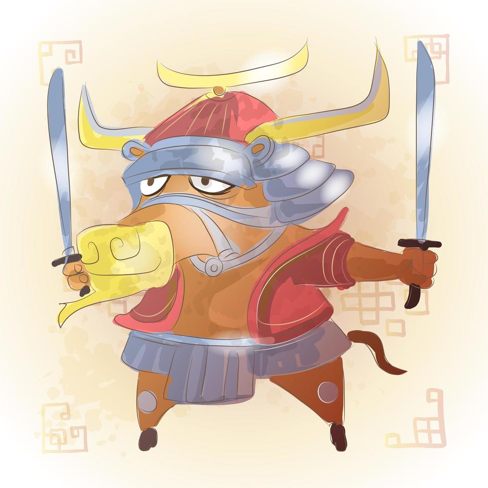 Ox Chinese zodiac animal cartoon vector