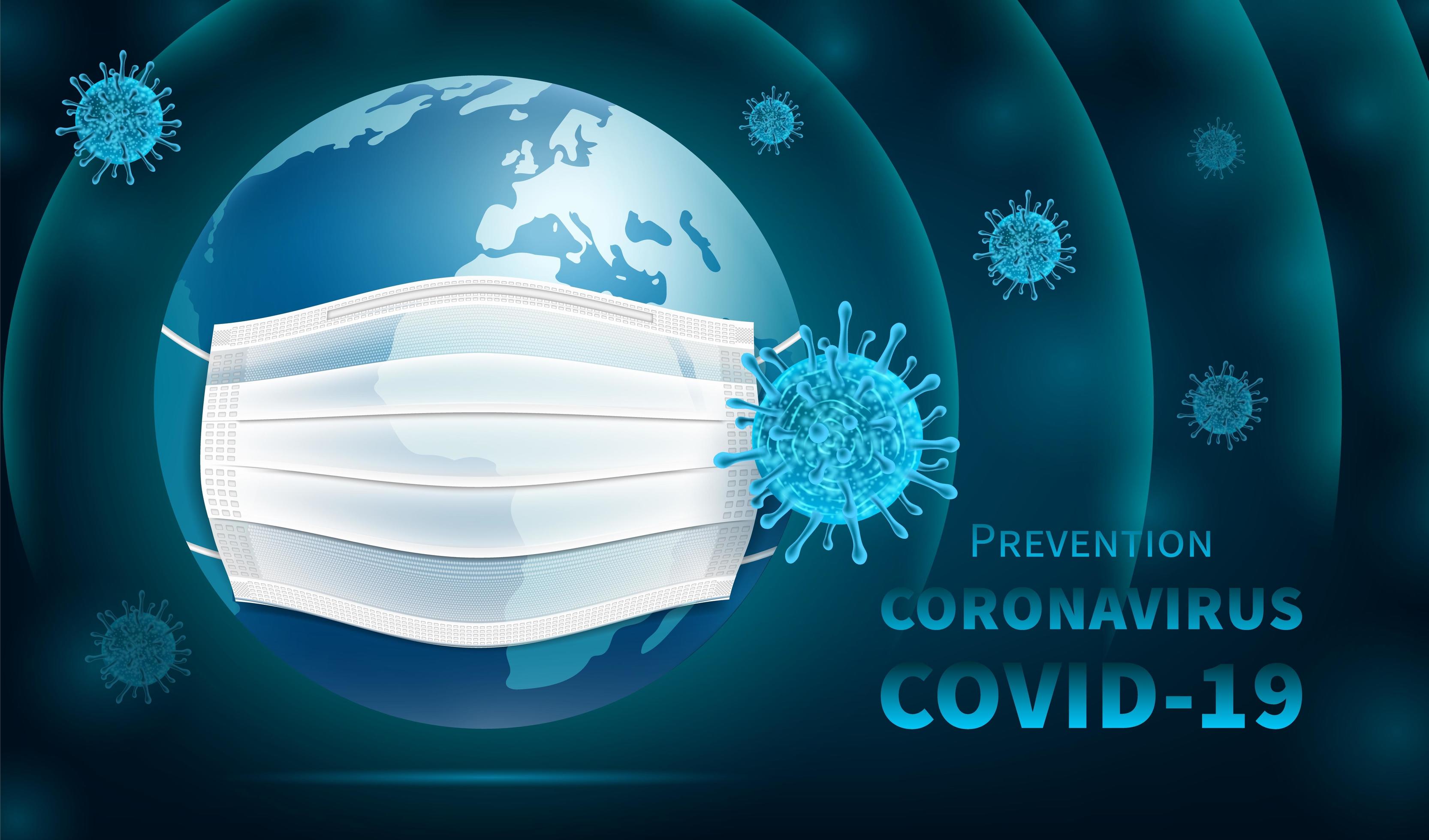 protección de coronavirus de la tierra vector