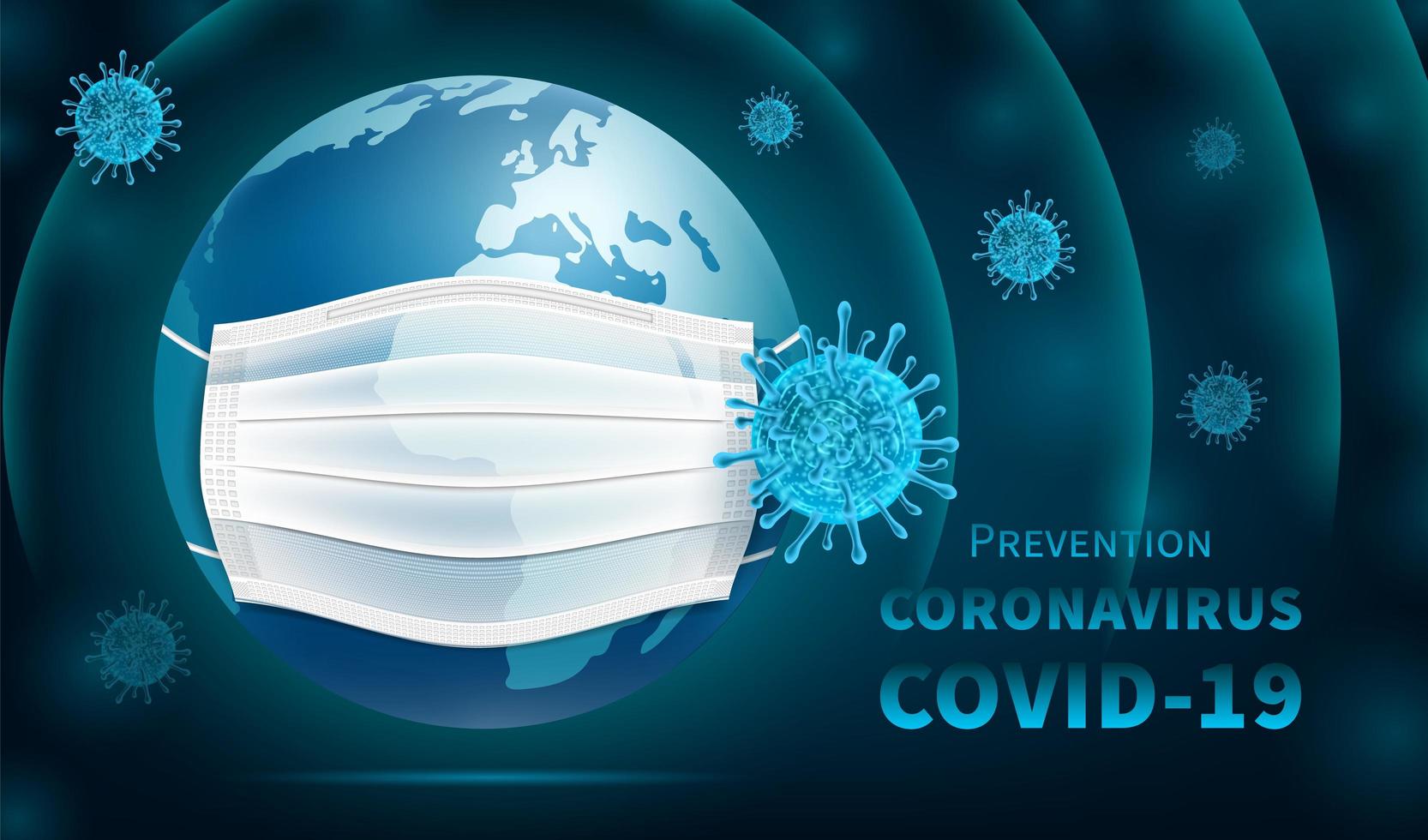 Earth Coronavirus Protection vector