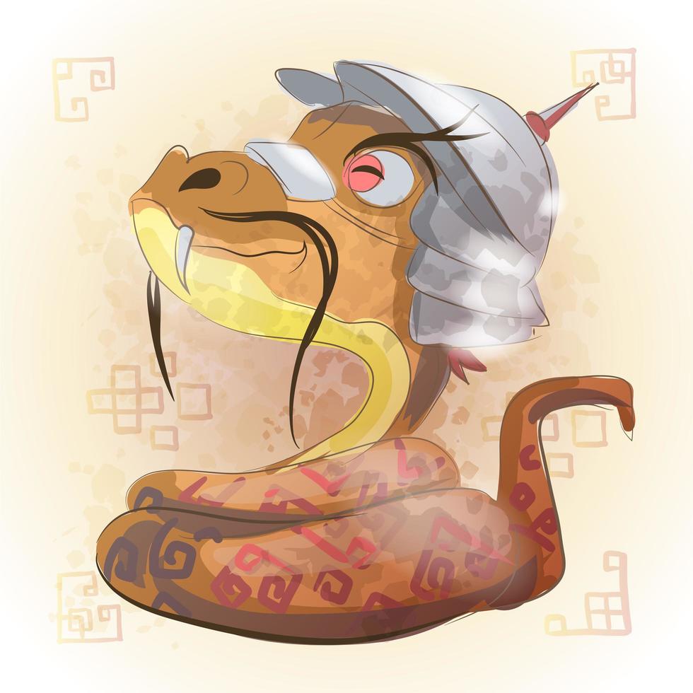 serpiente animal del zodiaco chino cartoon vector