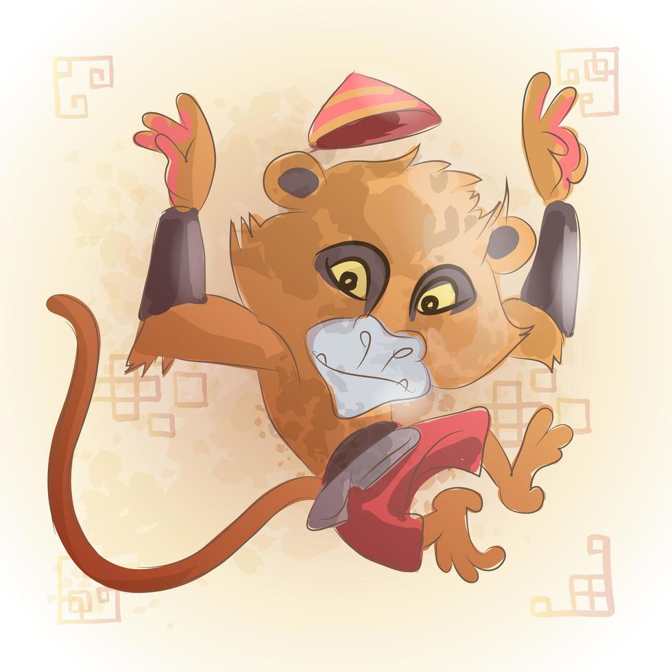 Monkey Chinese zodiac animal cartoon