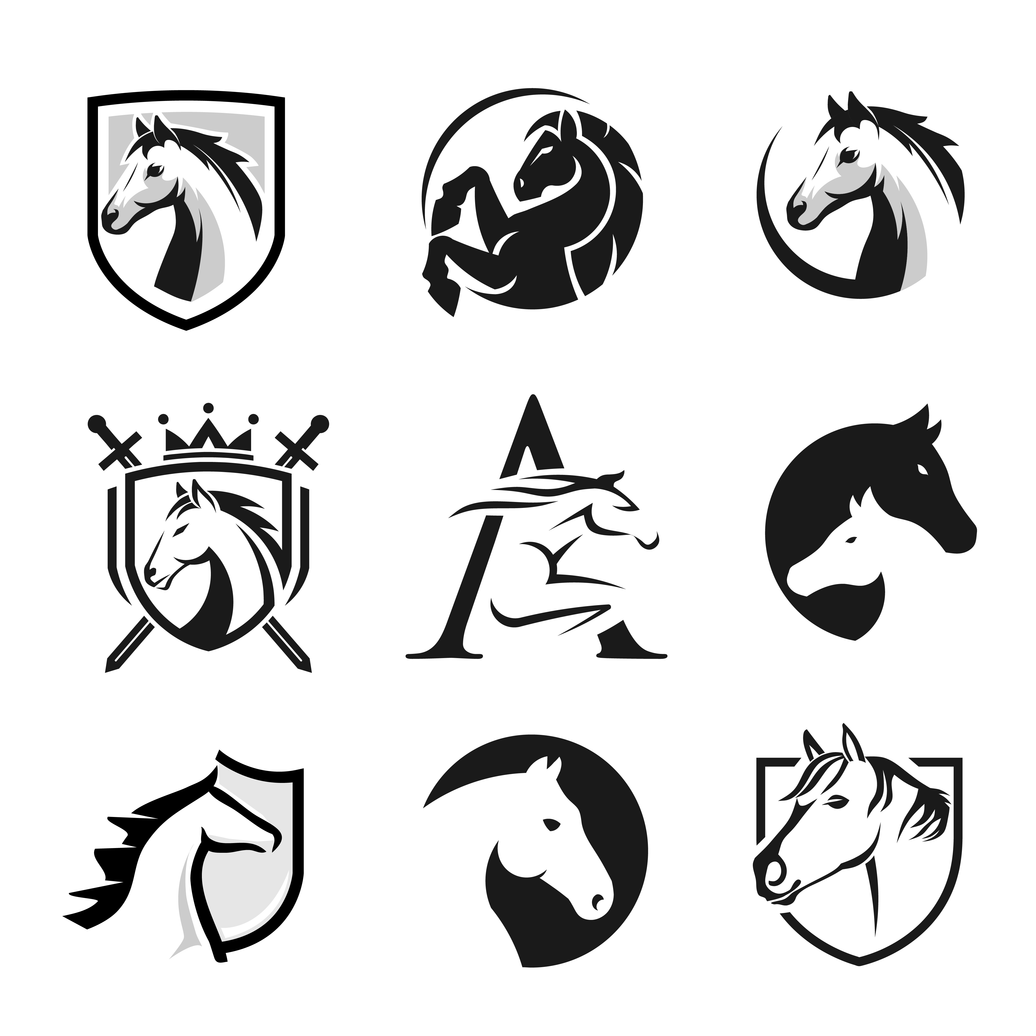 Symbol of horse heads 834817 Vector Art at Vecteezy
