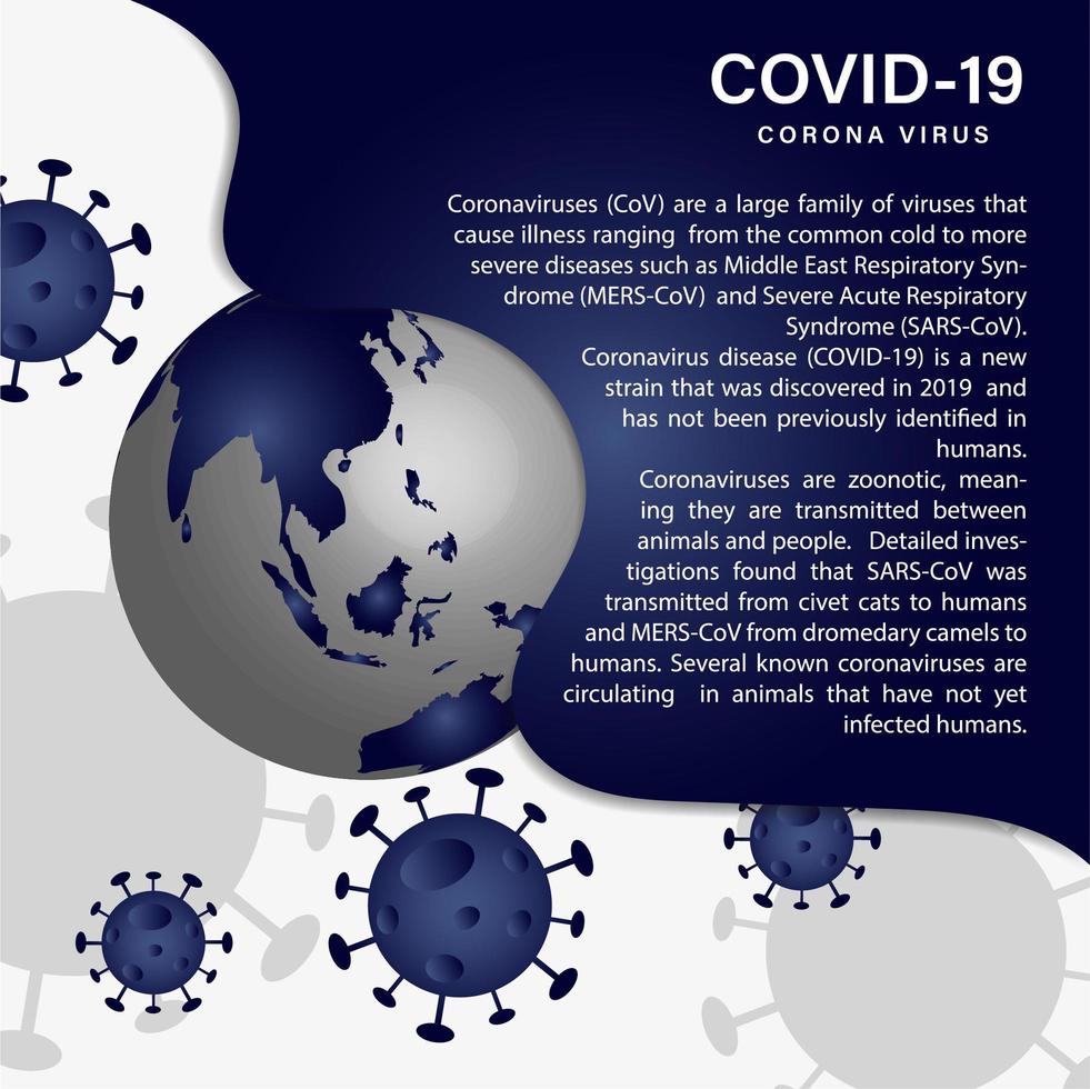 Corona Virus Template with Globe and Copy Space vector