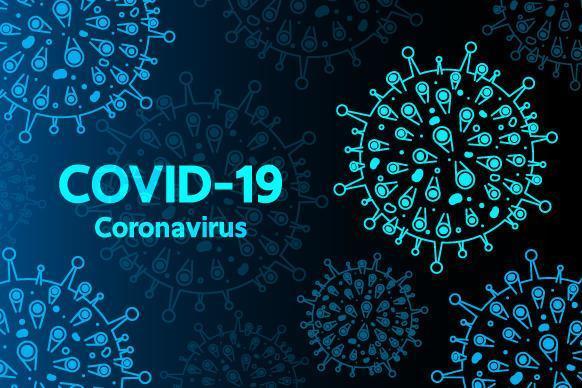 Coronavirus background in futuristic HUD style vector