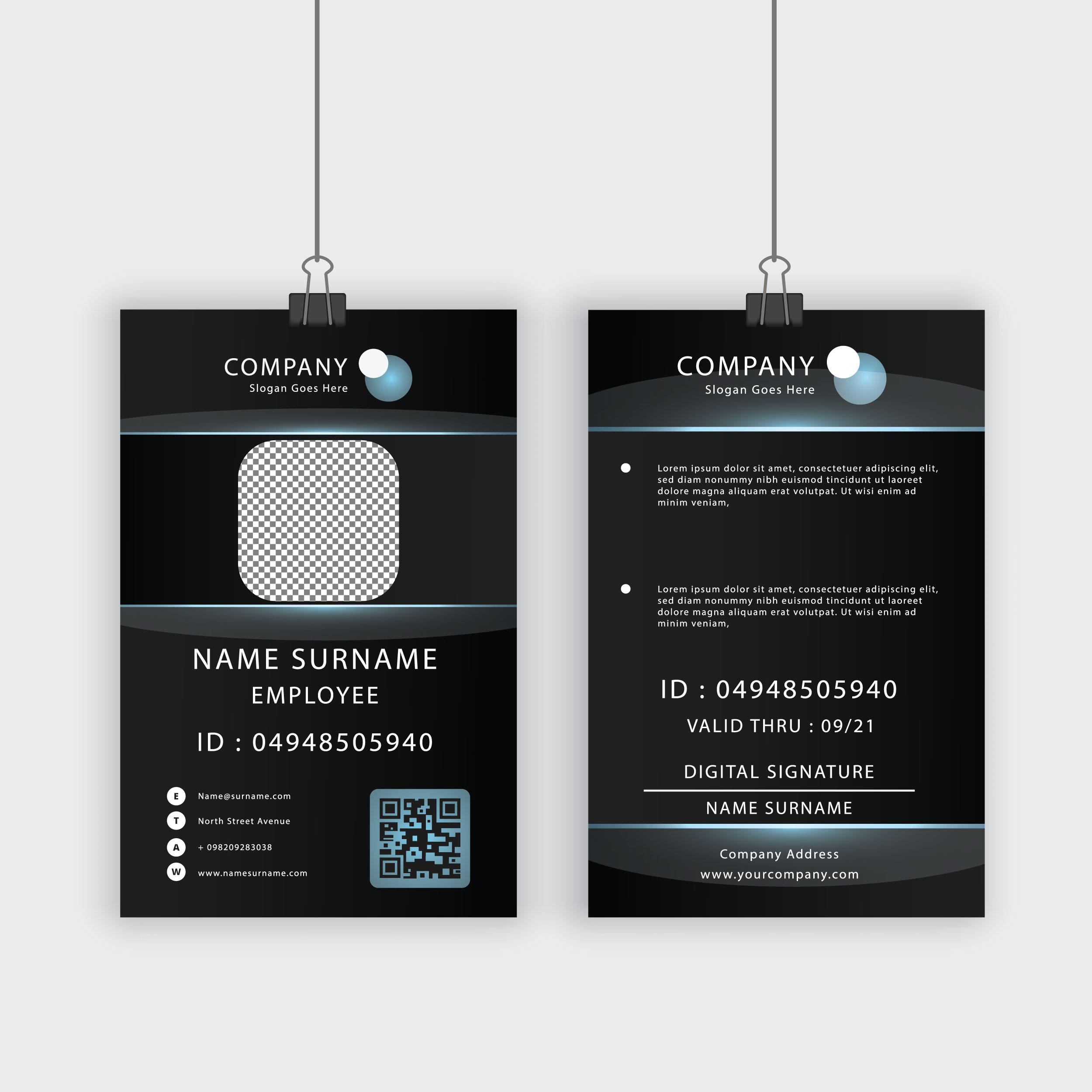 Profile ID Card Template with Transparent Bubbles 834836 Vector Art at
