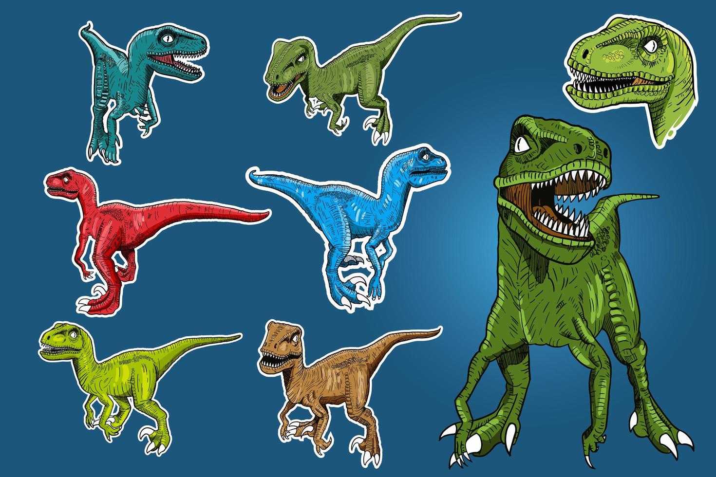 Drawing of Dinosaurs vector