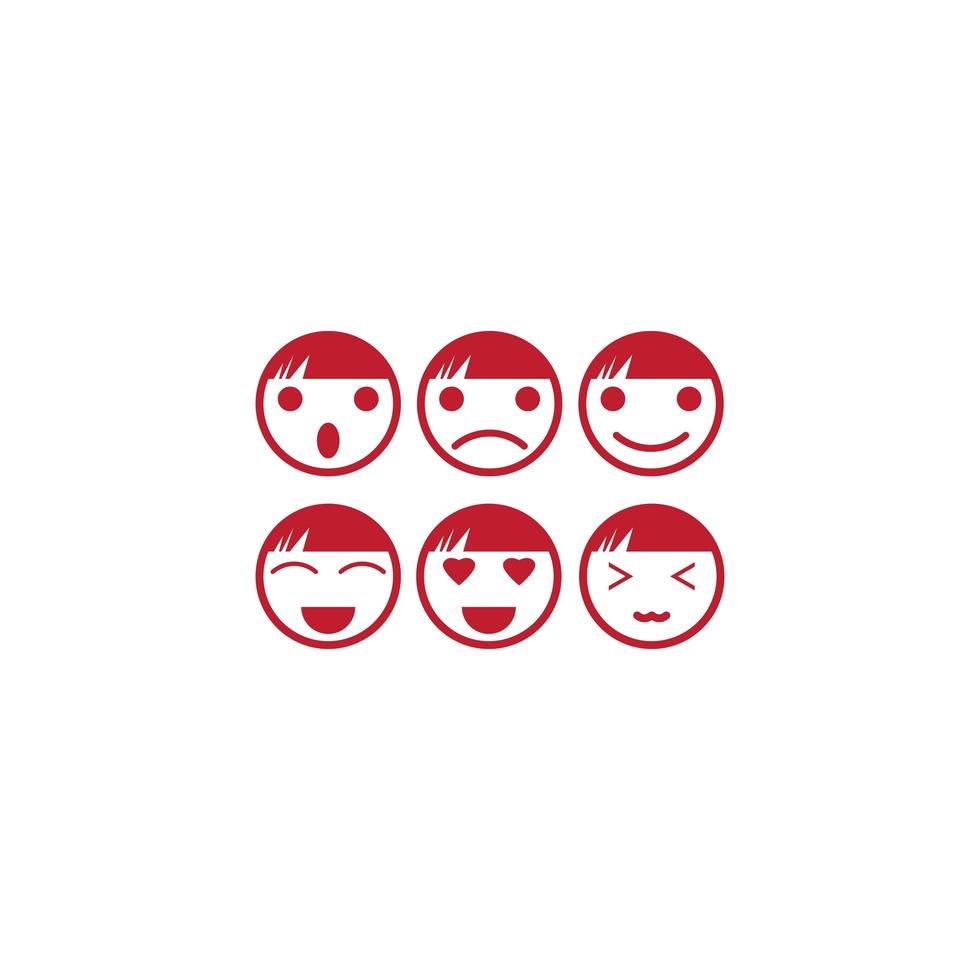 Emoticon logo set vector