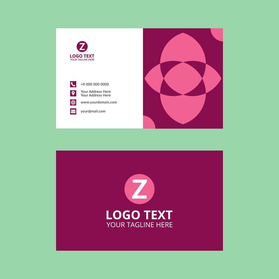 Geometric Abstract Shape Pink Business Card Template vector