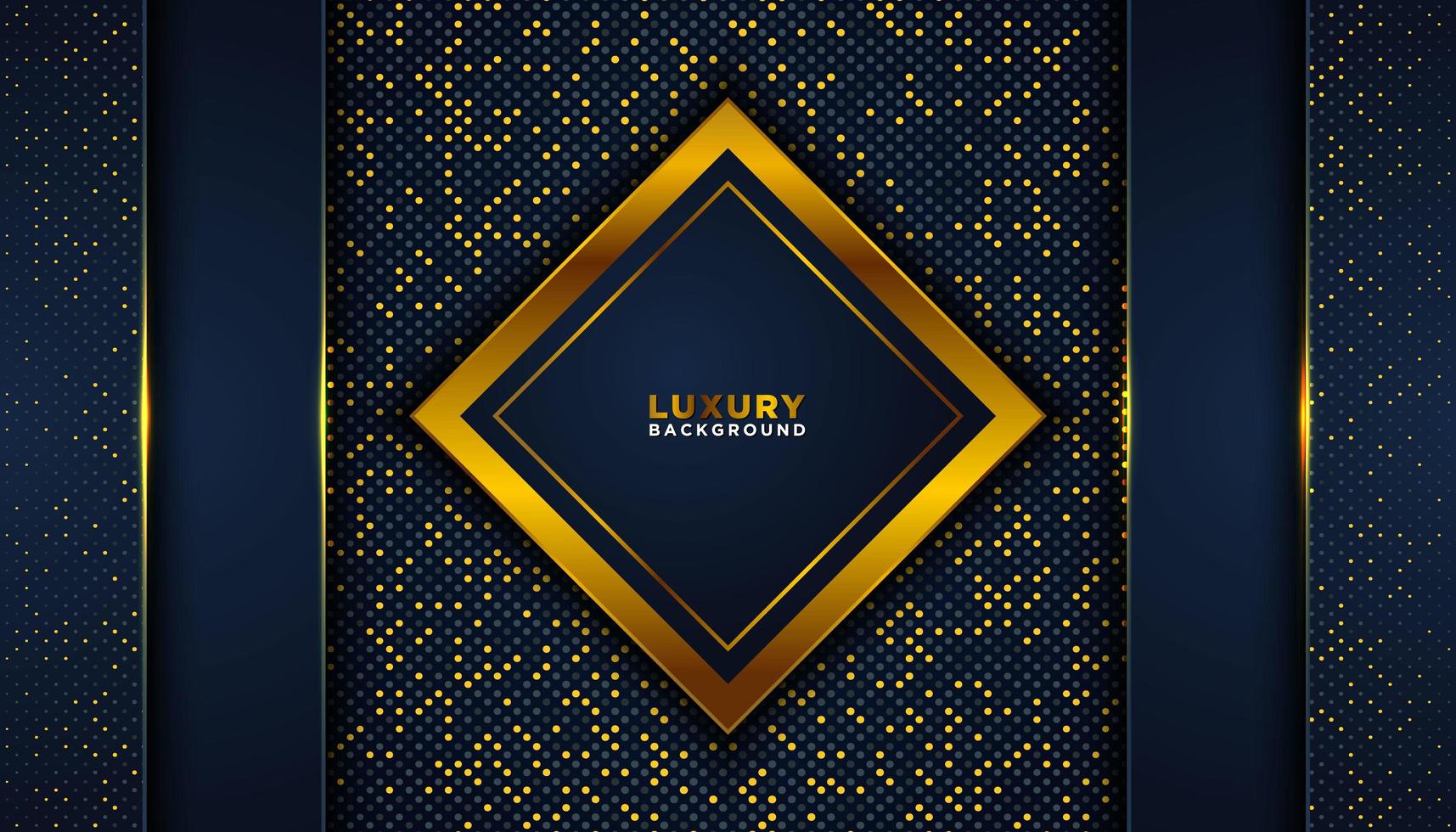 Navy Background with Golden Diamond Frame vector