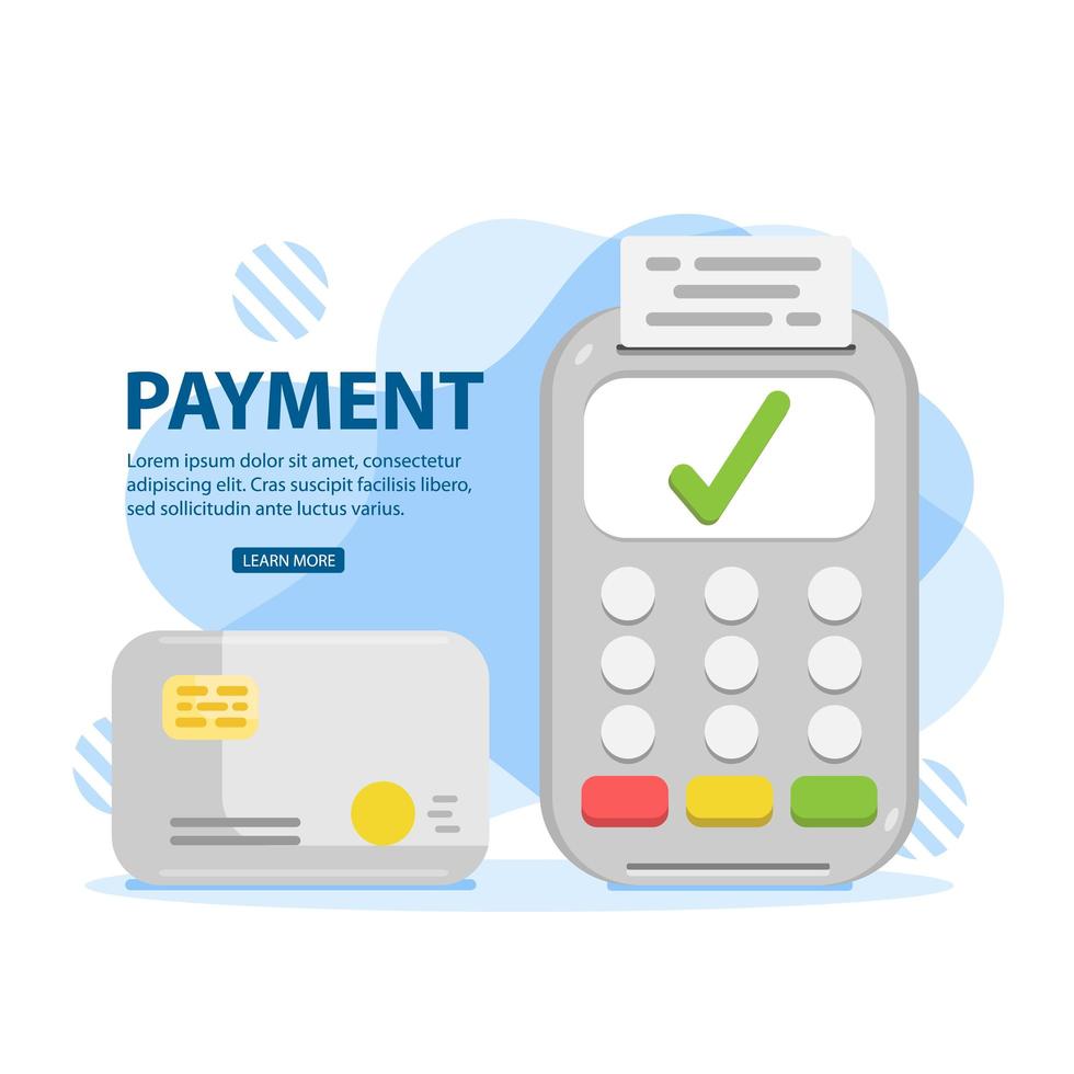 pago aprobado con tarjeta de crédito usando terminal pos vector