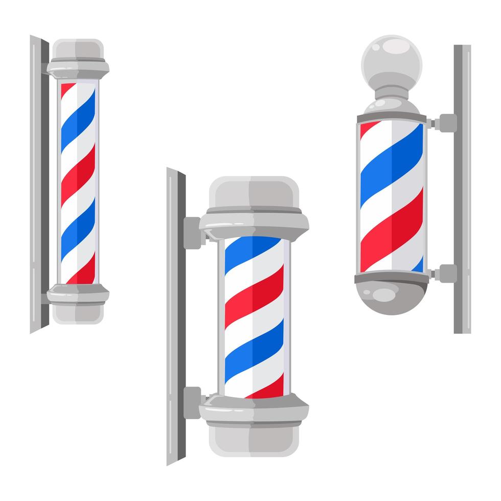 conjunto de pole vintage barber shop vector