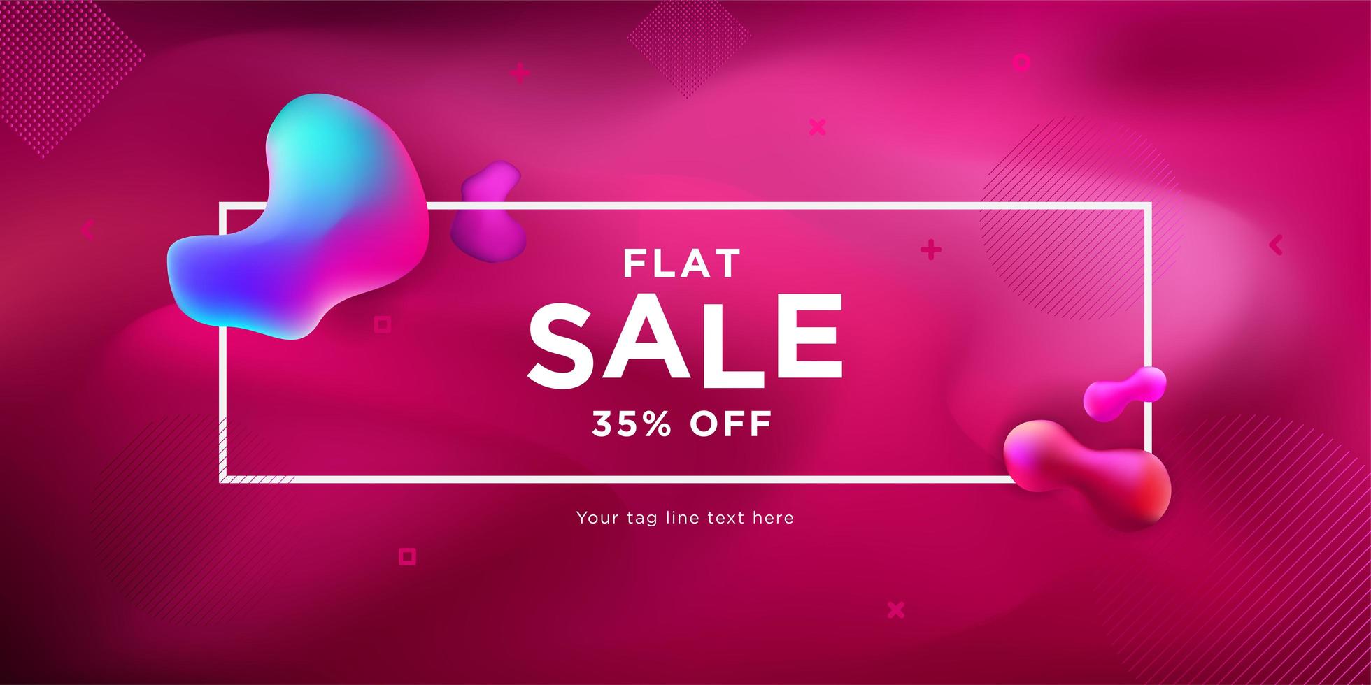 Gradient and Pink Liquid Shape Fluid Sale Banner vector