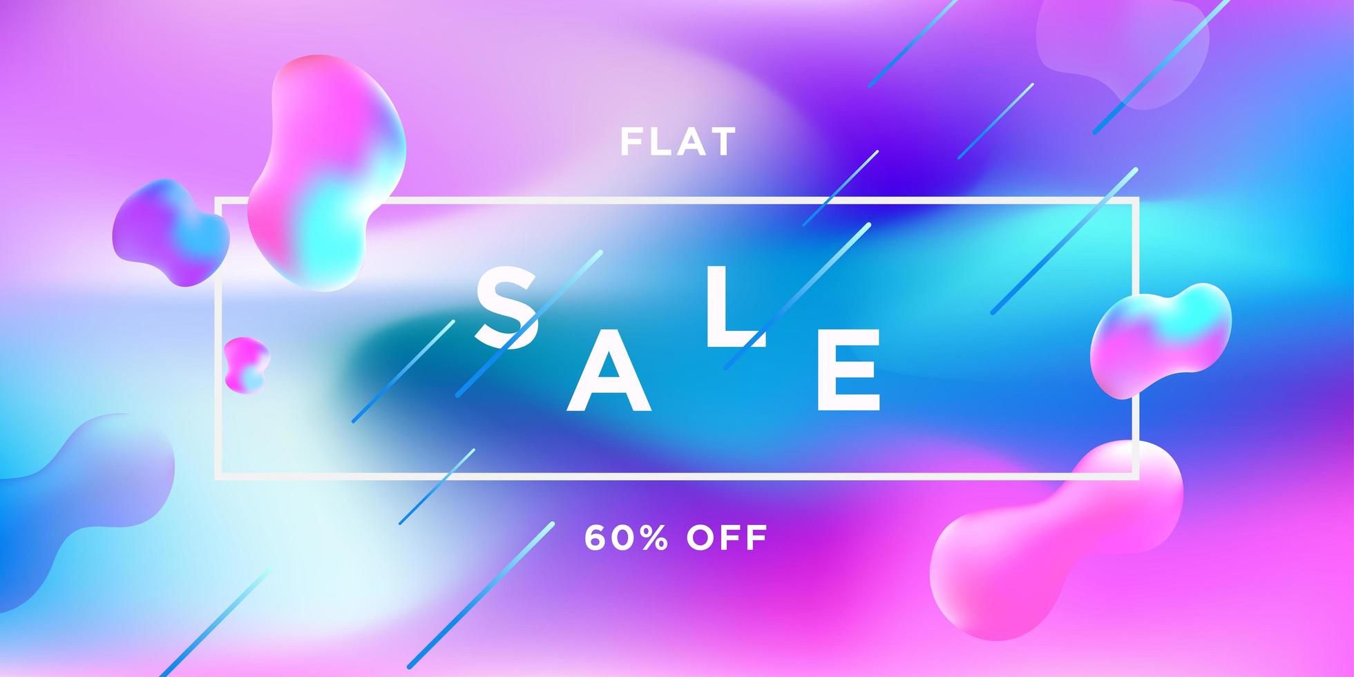 Pink and Blue Gradient Liquid Shapes Sale Banner vector