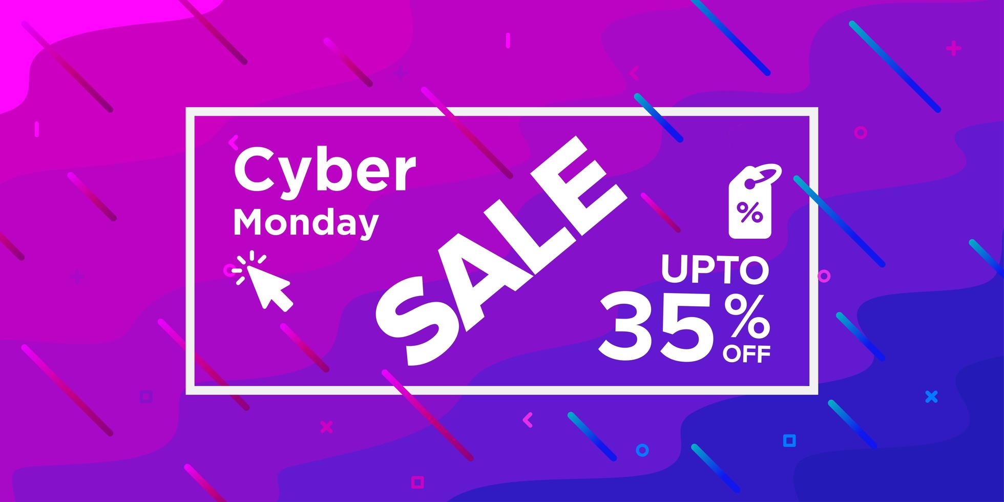 Wavy Shape Cyber Monday Sale Banner vector