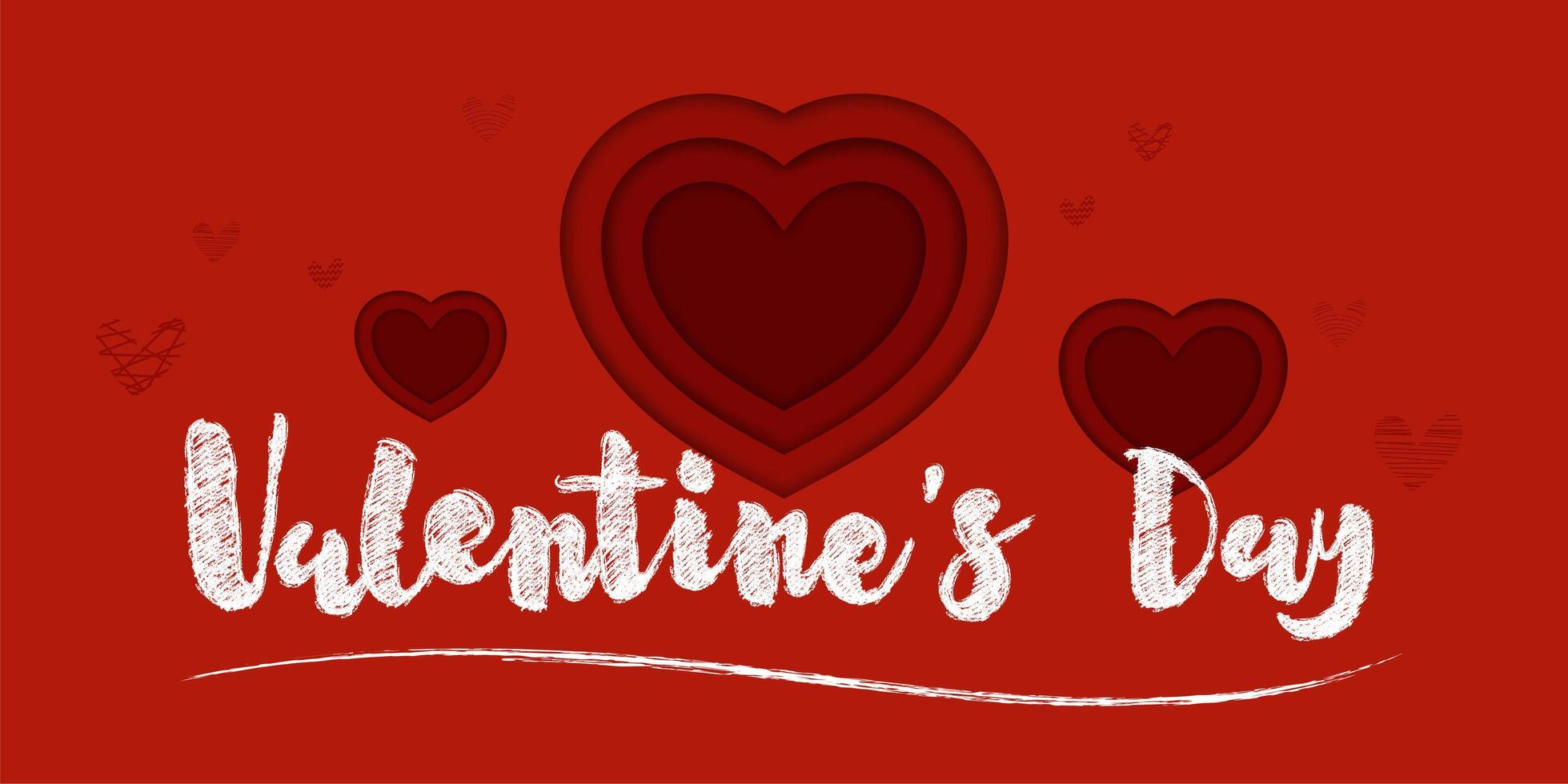 Valentine's Day Hand Lettering Banner vector