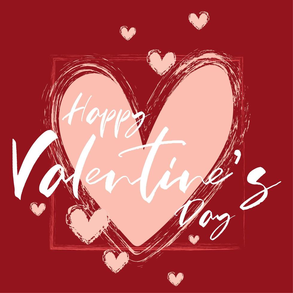 Happy Valentine's Day Hand Drawn Heart Frame vector