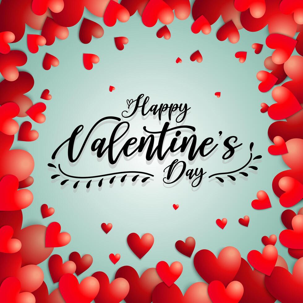 ''Happy Valentine's Day'' in Heart Frame vector