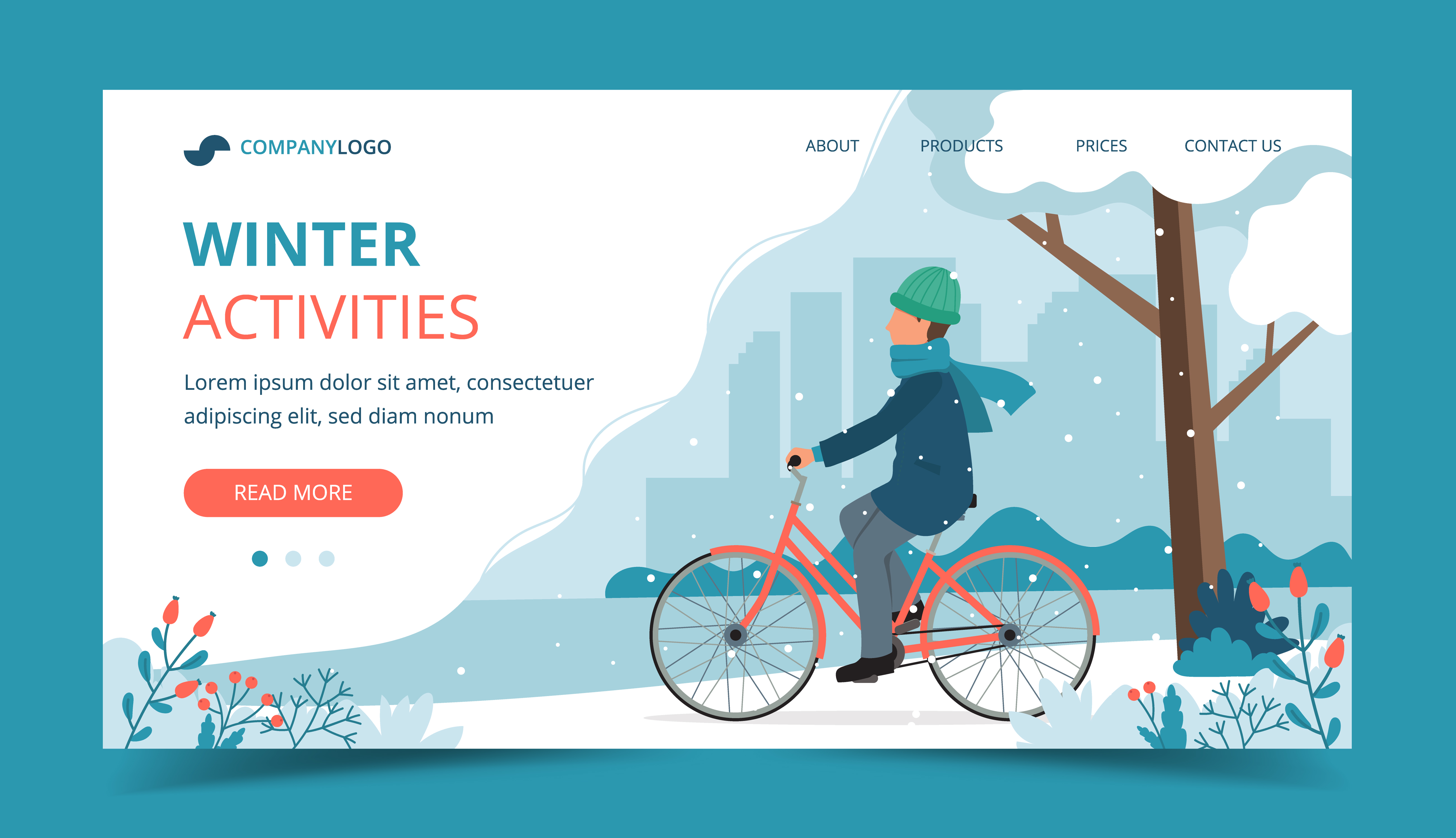 Download Man riding bike in park in winter landing page 835126 ...
