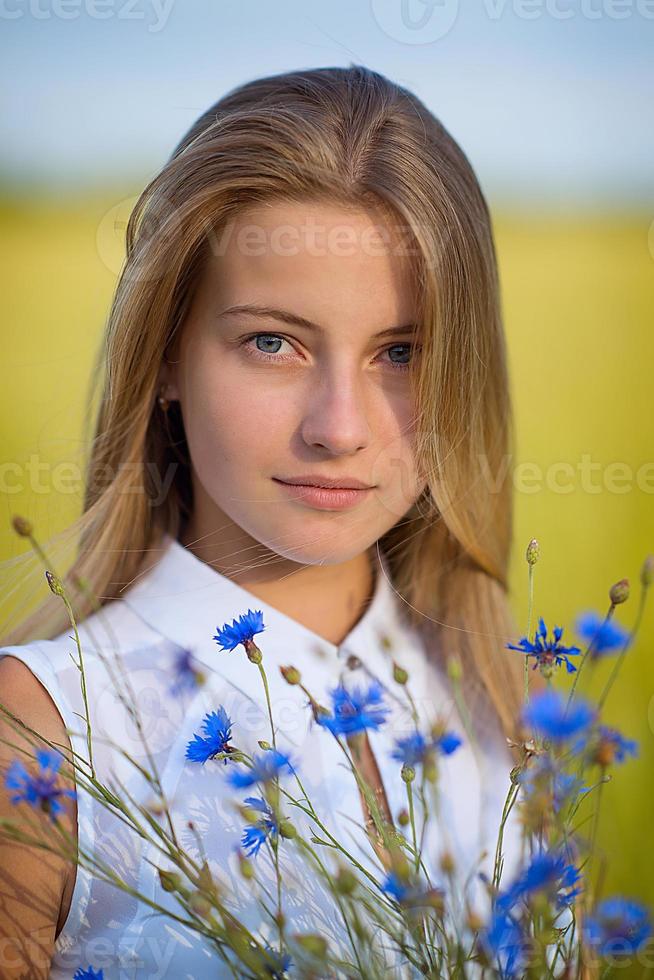 Blonde Girl In A Meadow 66 Stock Photo At Vecteezy
