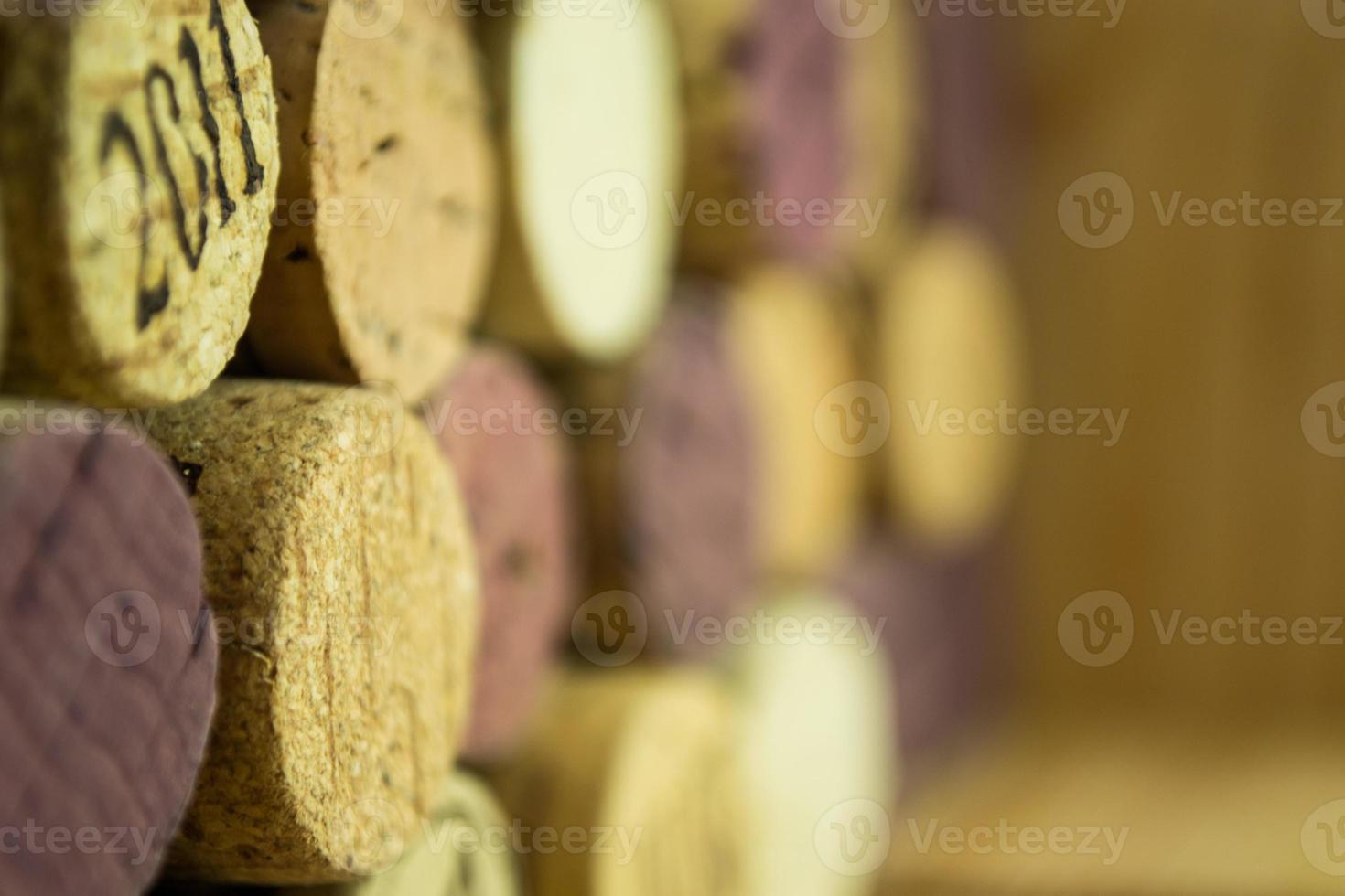 Background of Various Used Wine Corks close up photo
