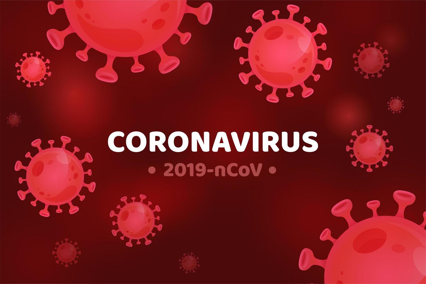 Fondo molecular de coronavirus rojo vector