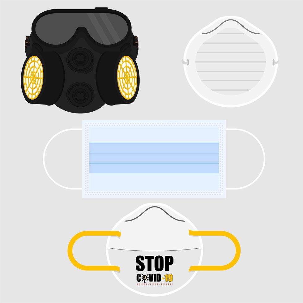 conjunto de varias máscaras para protección vector