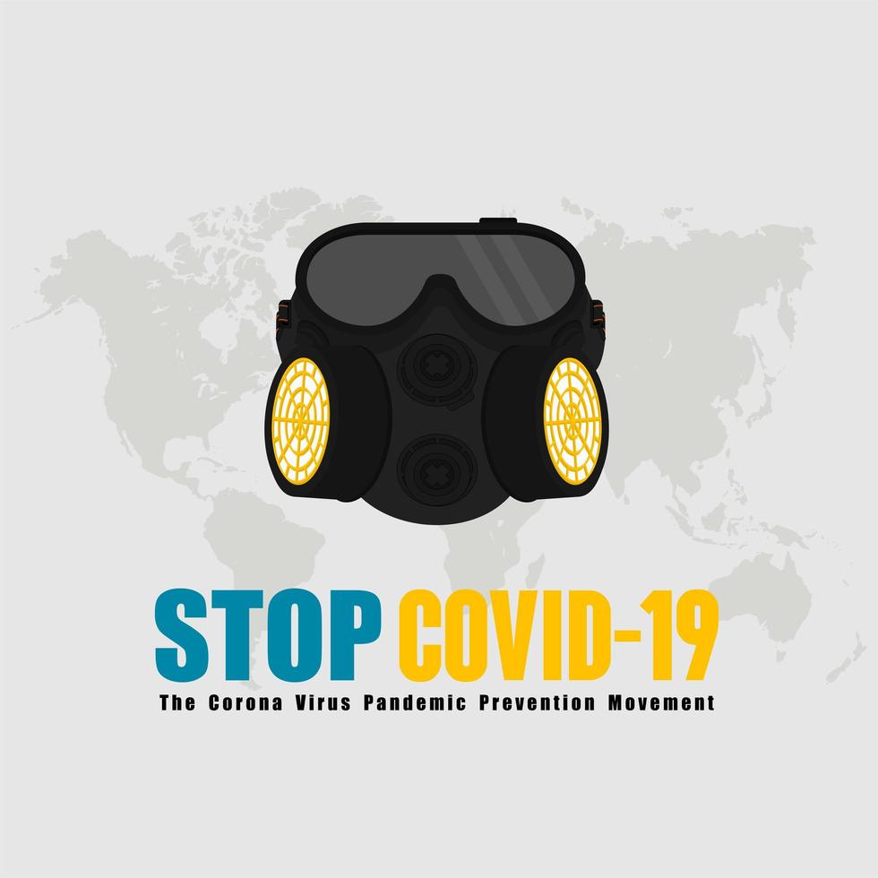 Respirator Mask Stop Covid-19 Illustration vector