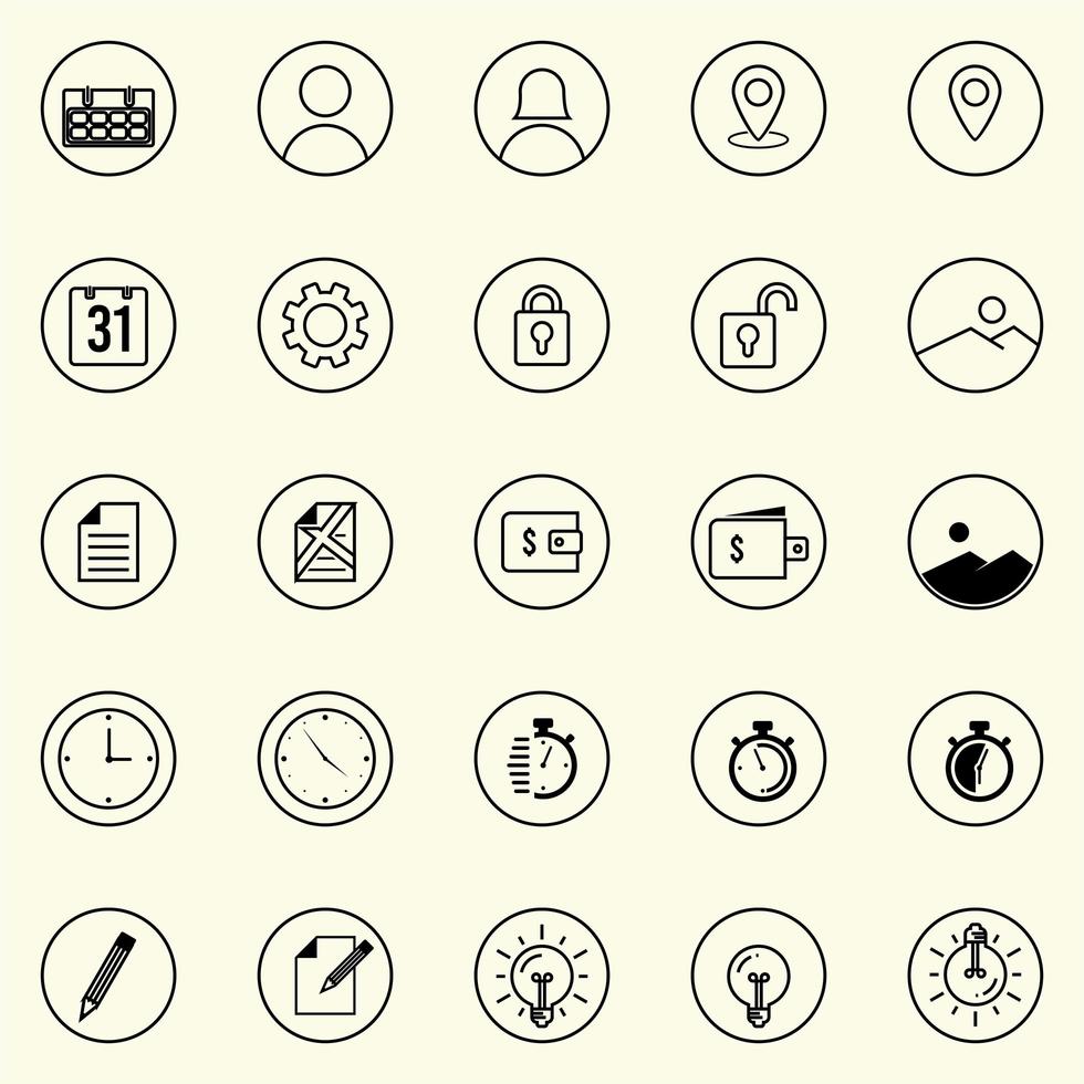 Set Of Useful Business, Technology, and Electronic Icons vector