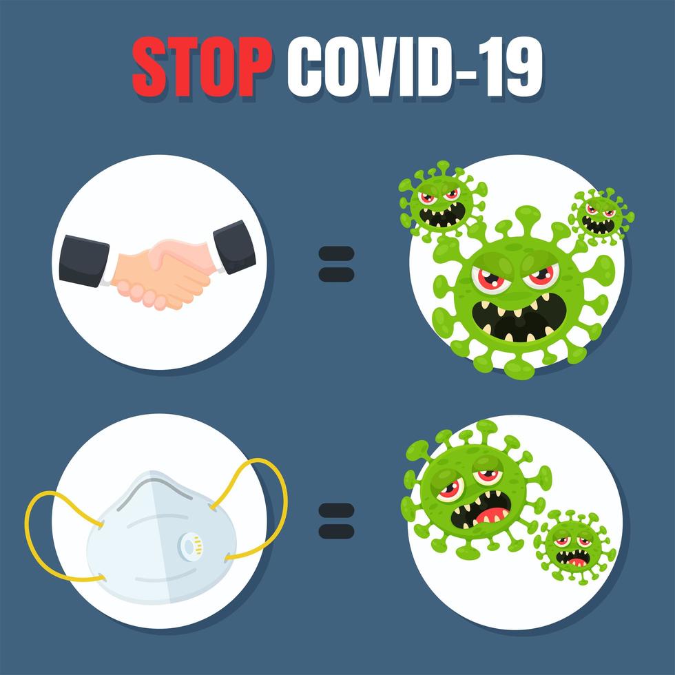 Stop Covid-19 Warning Poster  vector