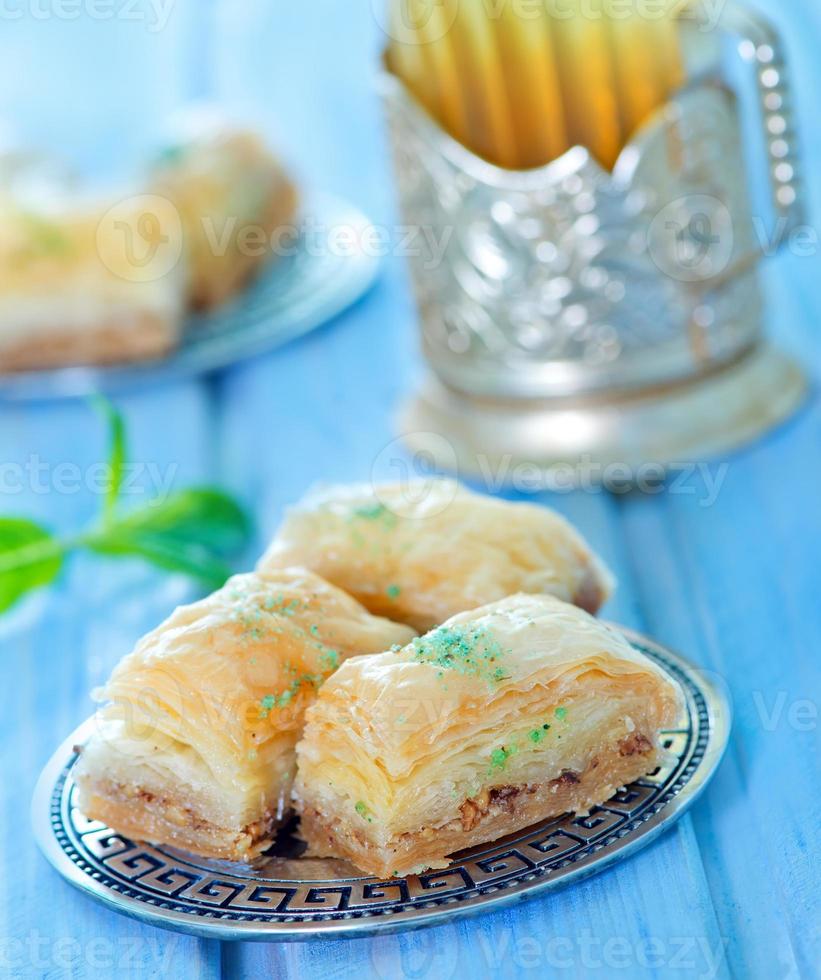 Baklava, Turkish dessert photo