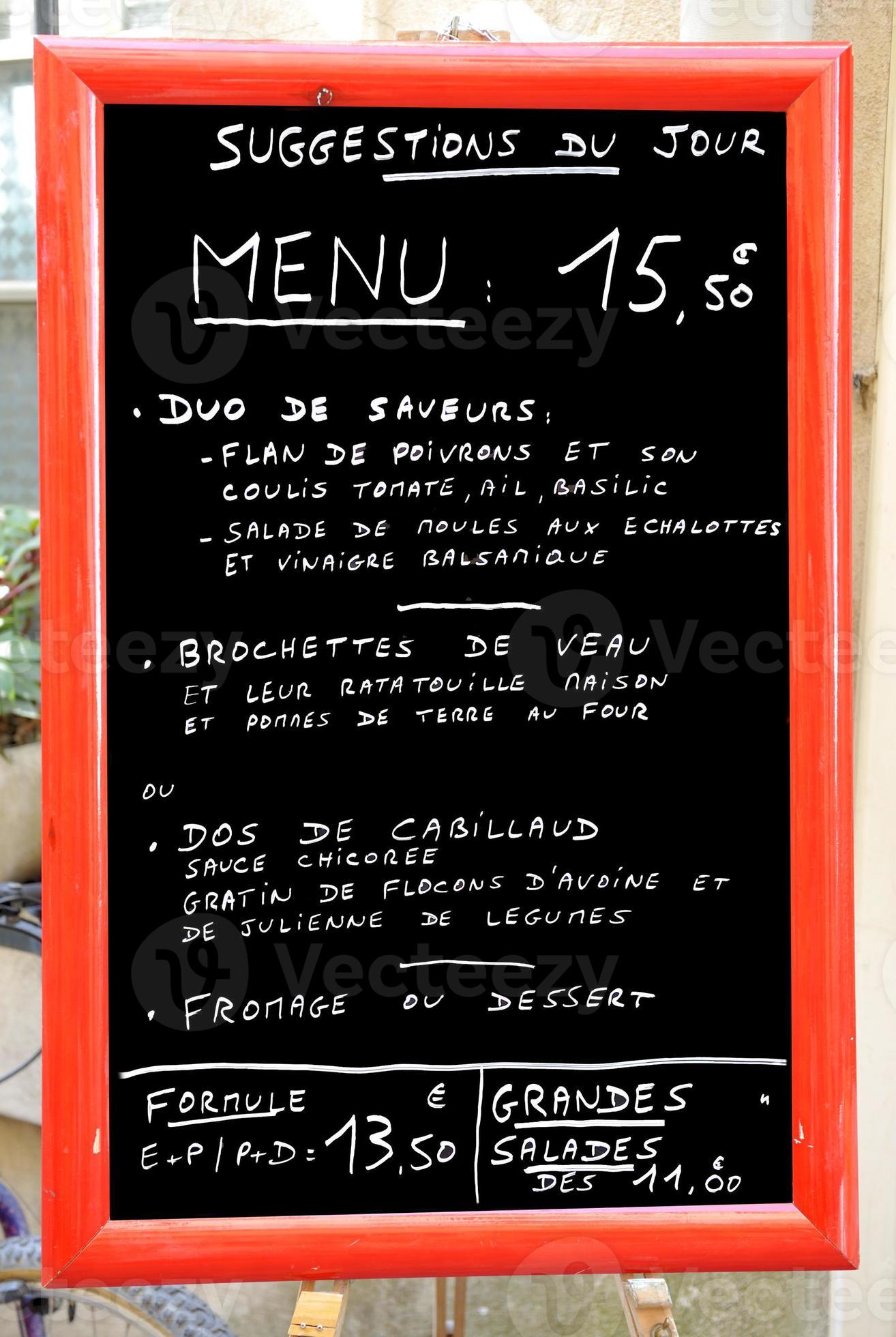 Menu in France 852270 Stock Photo at Vecteezy