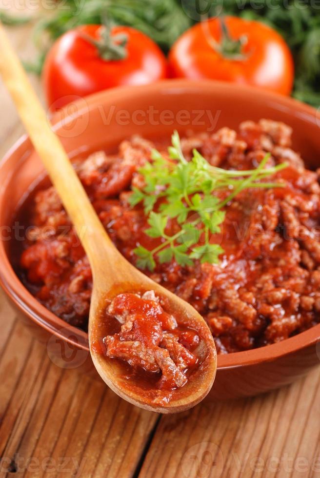 meat sauce in the bowl photo
