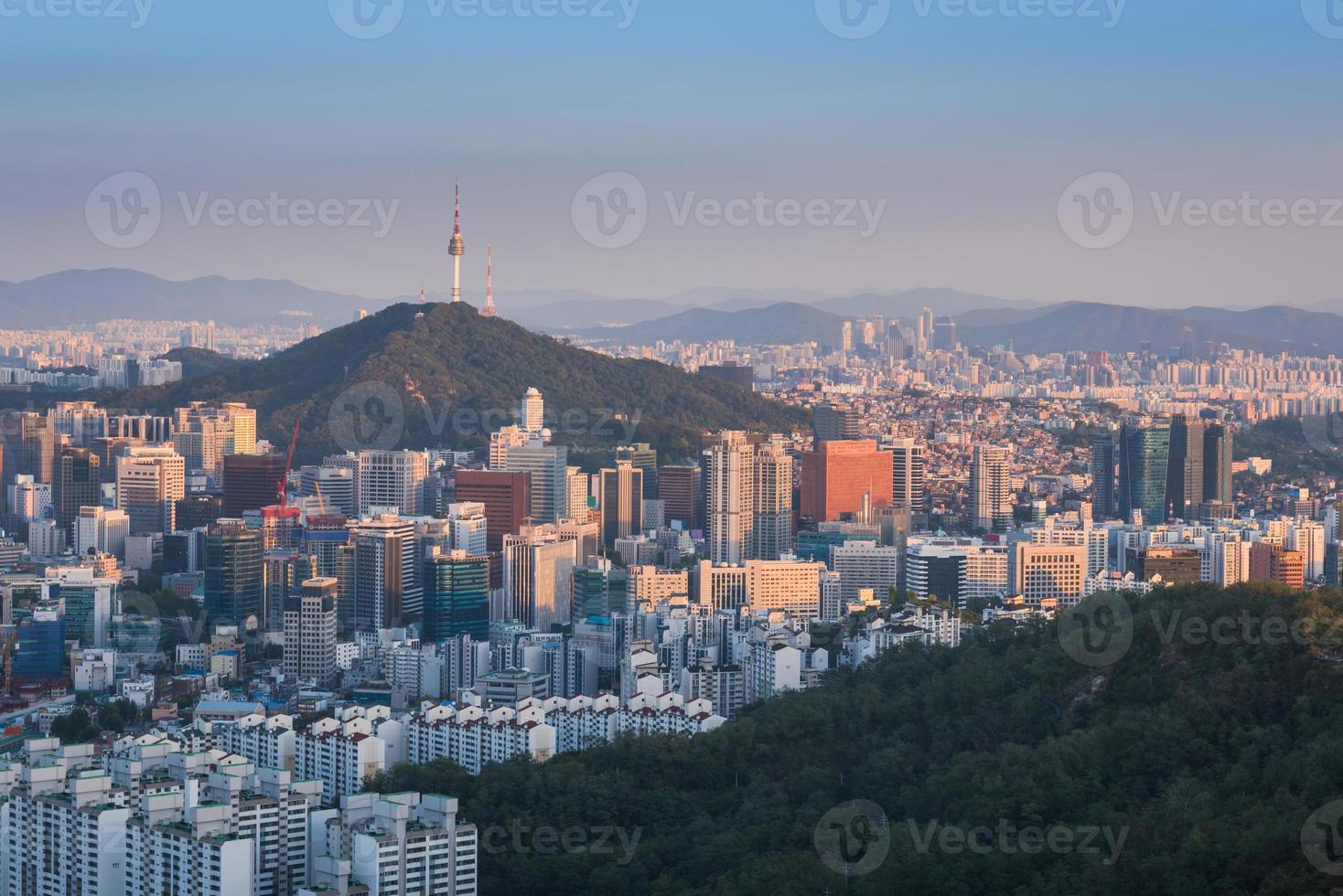 Sunset of Seoul City , South Korea photo