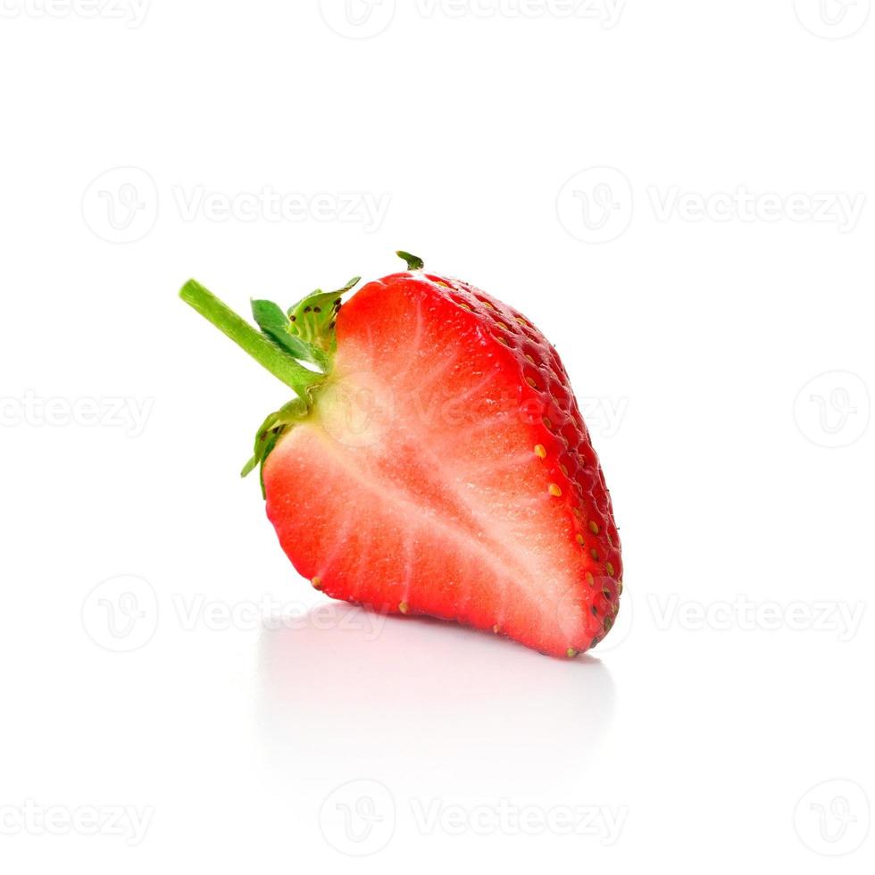 Half of strawberry isolated on white background. photo