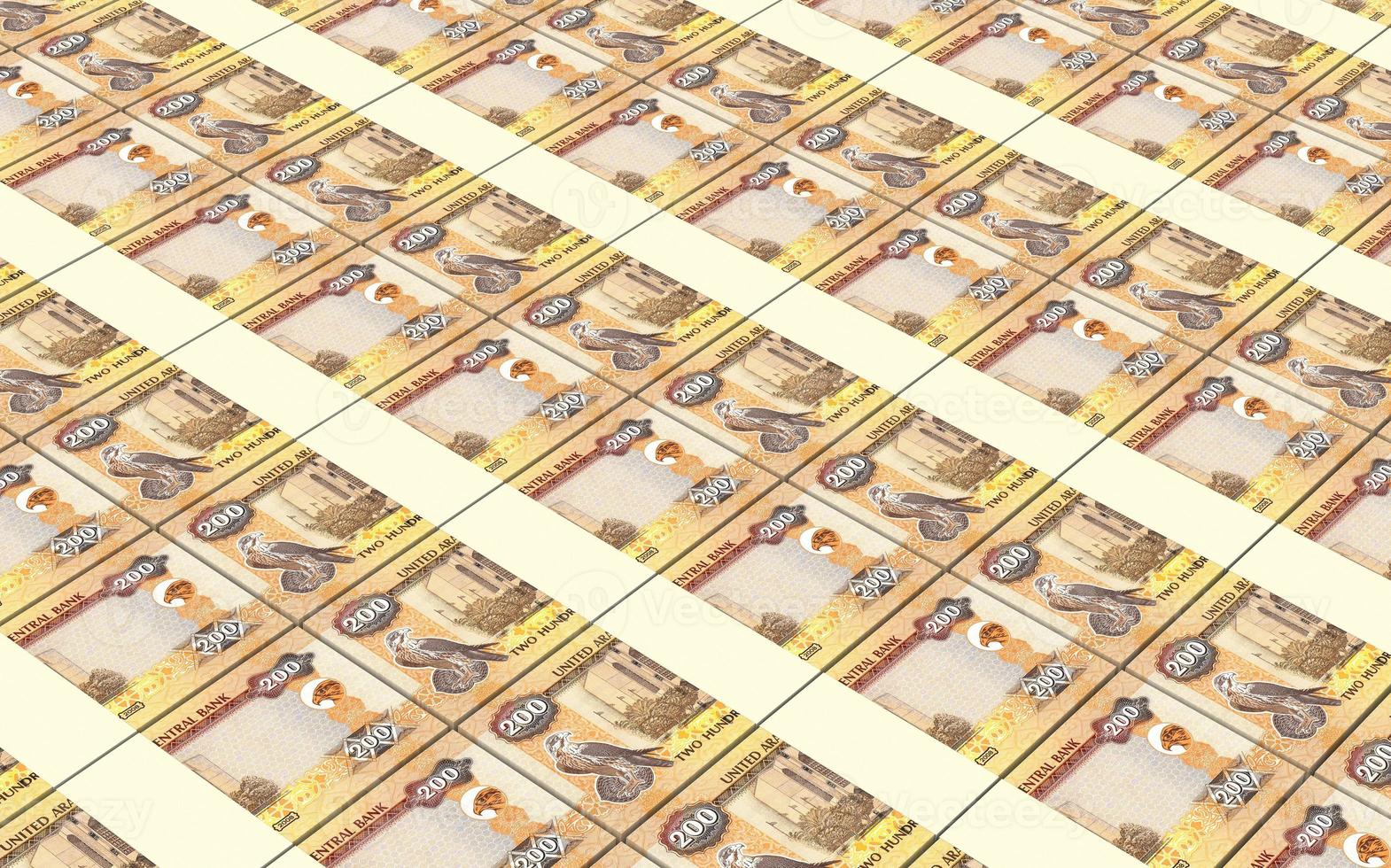 United Arab Emirates dirhams bills stacks background. photo