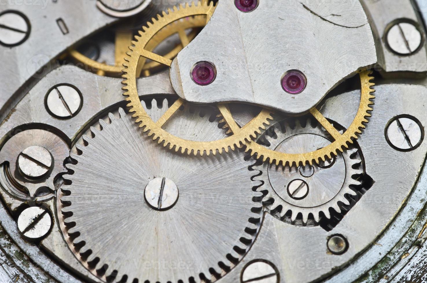 Metal Cogwheels in Clockwork, Concept Teamwork photo