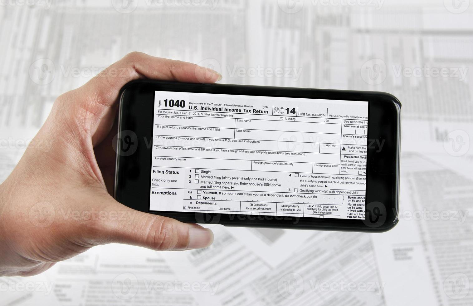 Tax e-file with mobile device photo
