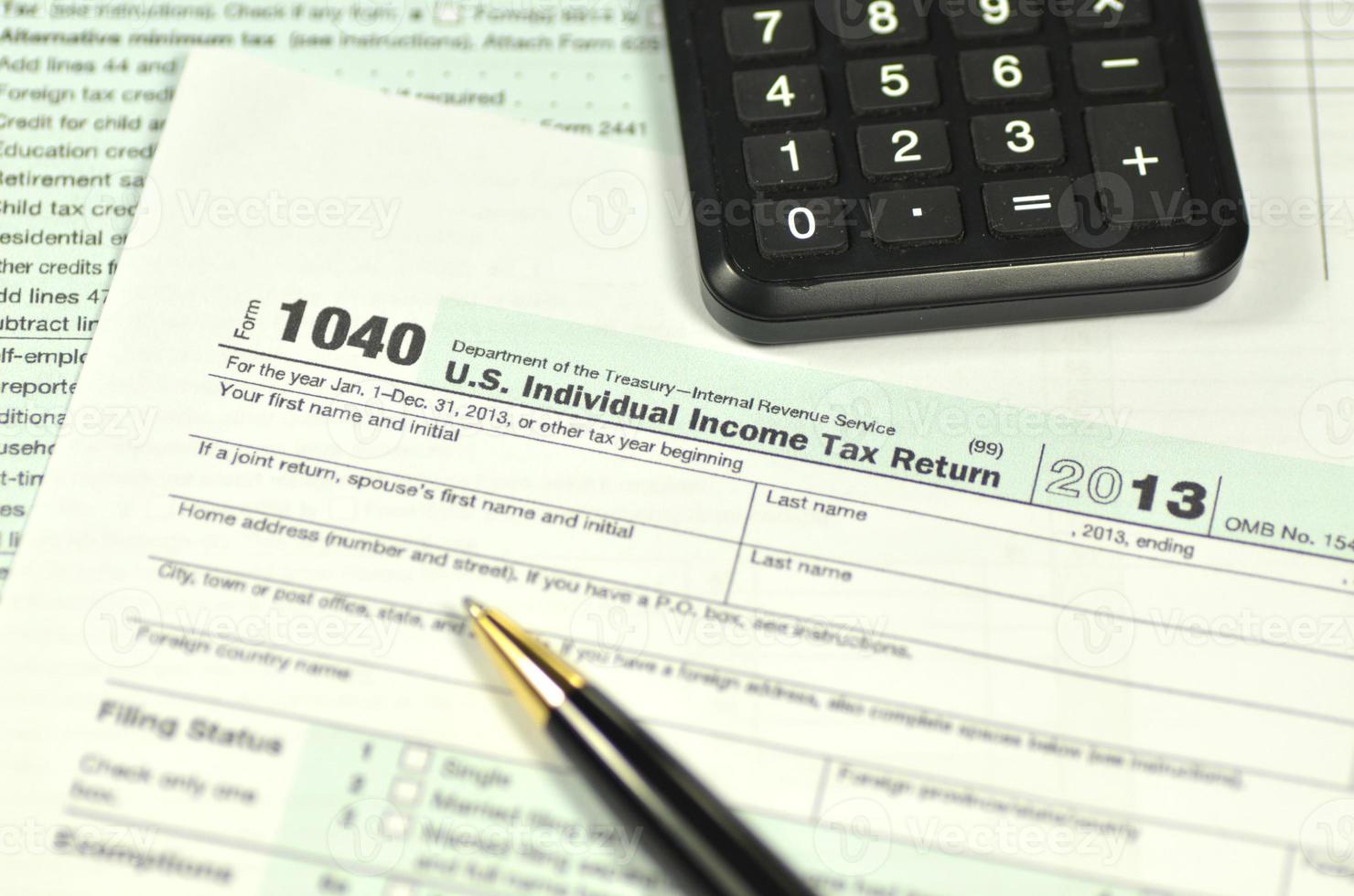 closeup of us tax forms photo